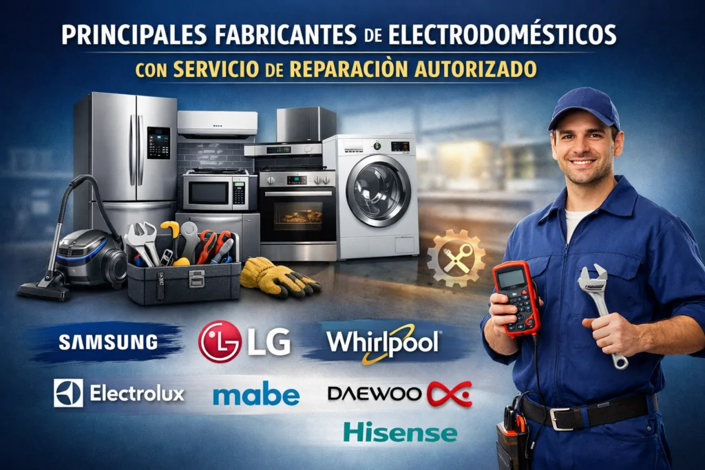 Principales fabricantes de electrodomésticos con servicio de reparación autorizado