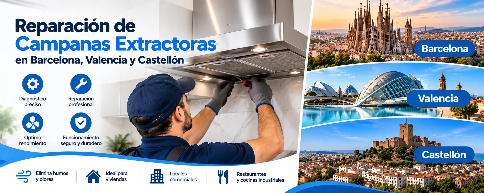 Reparación de Campanas Extractoras en Barcelona, Valencia y Castellón Reparacion de Campanas Extractoras en Barcelona Valencia y Castellon - Reparación de Campanas Extractoras en Barcelona, Valencia y Castellón