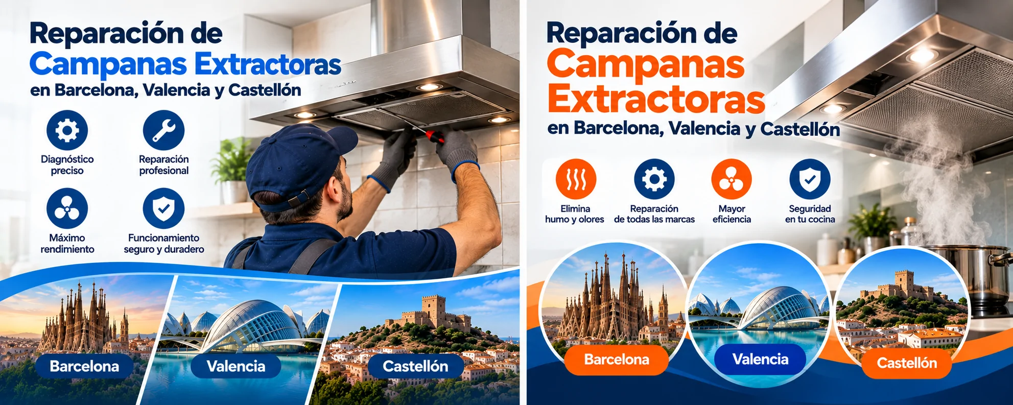 Reparación de Campanas Extractoras en Barcelona, Valencia y Castellón Reparacion de Campanas Extractoras - Reparación de Campanas Extractoras en Barcelona, Valencia y Castellón