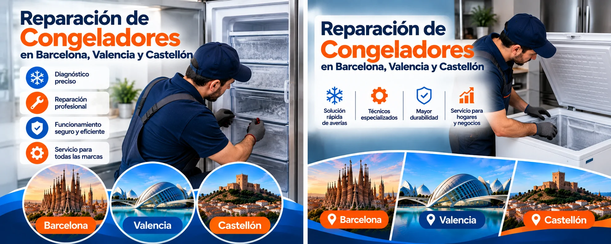 Reparación de Congeladores en Barcelona, Valencia y Castellón Reparacion de Congeladores - Reparación de Congeladores en Barcelona, Valencia y Castellón