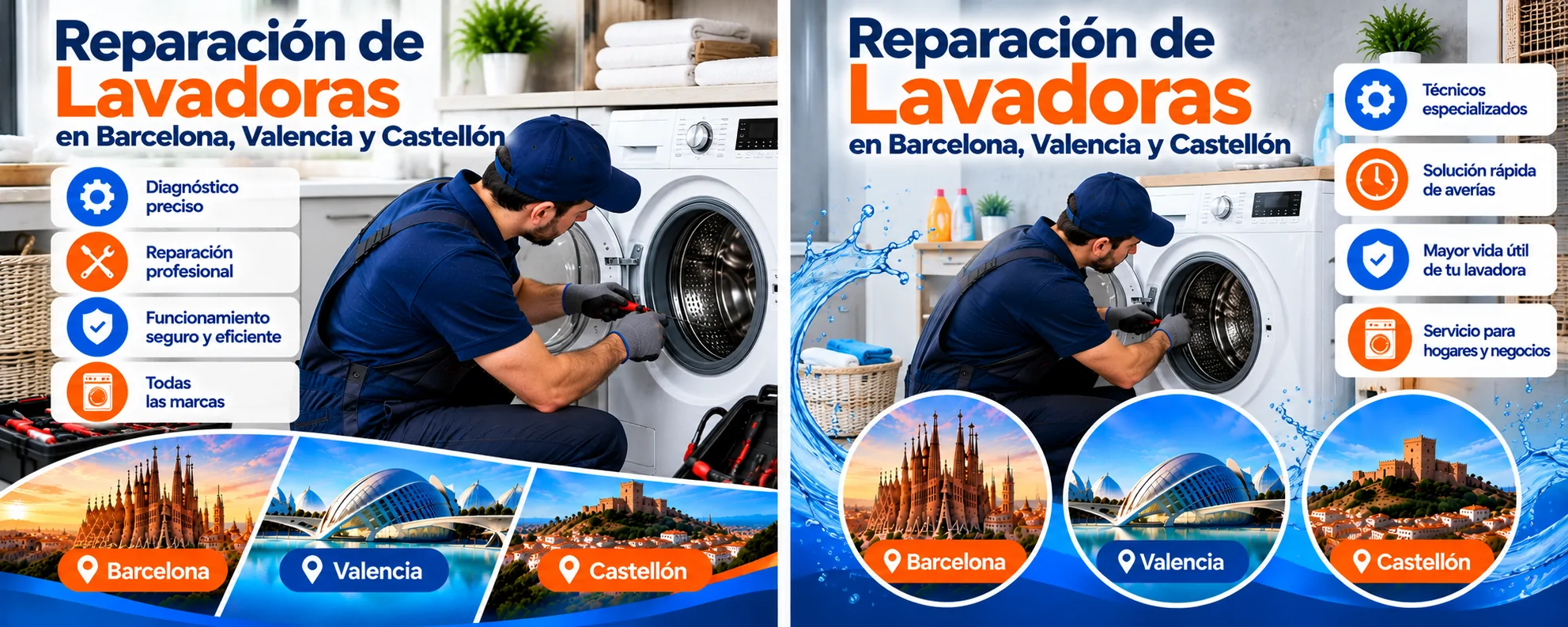 Reparación de Lavadoras en Barcelona, Valencia y Castellón Reparacion de Lavadoras - Reparación de Lavadoras en Barcelona, Valencia y Castellón