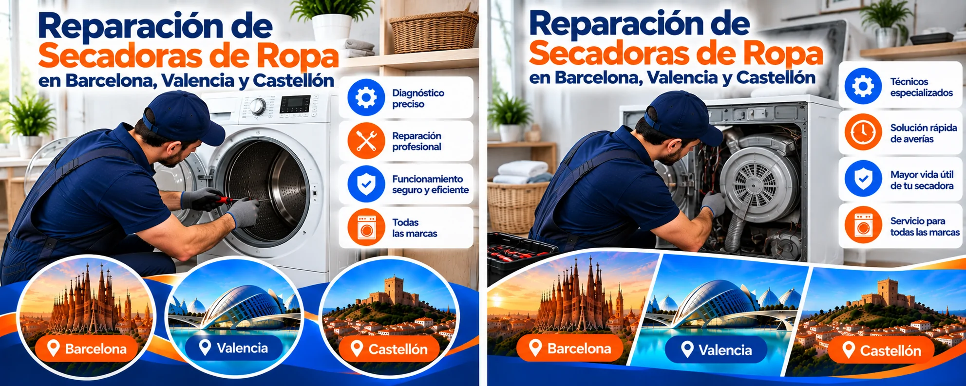 Reparación de Secadoras de Ropa en Barcelona, Valencia y Castellón Reparacion de Secadoras de Ropa - Reparación de Secadoras de Ropa en Barcelona, Valencia y Castellón